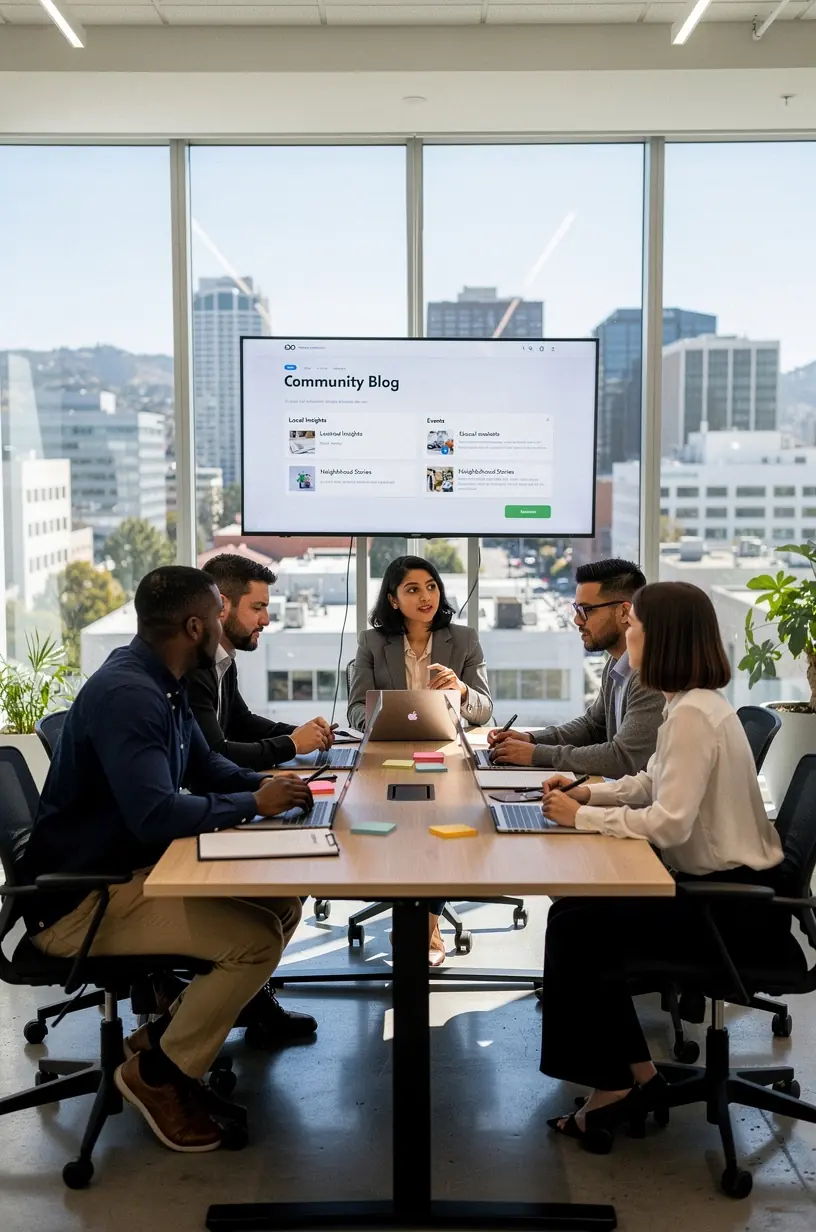 Community members collaborating on a clean-up initiative.